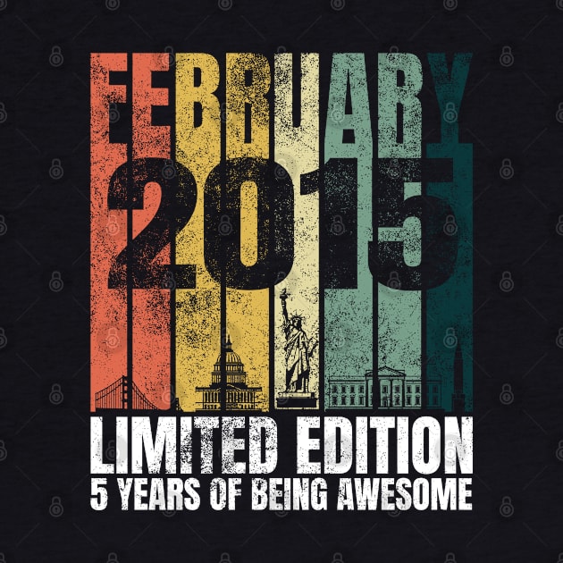 Vintage February 2015 Bday Gifts 5 Years Old 5th Birthday by Smoothbeats